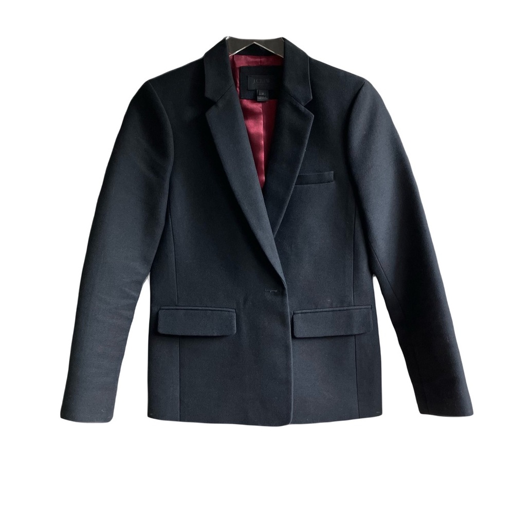 J. Crew Collection Black Rylan Blazer Size 2 One Button Wool Mohair Jacket 05843 - Picture 10 of 10